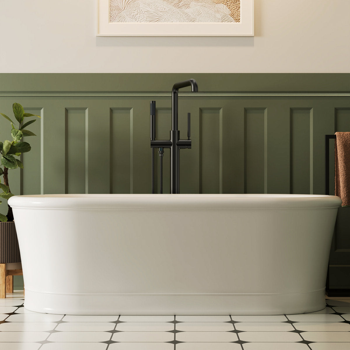 Single Handle Freestanding Tub Filler with Diverter SFS-1155-BK - Matte Black