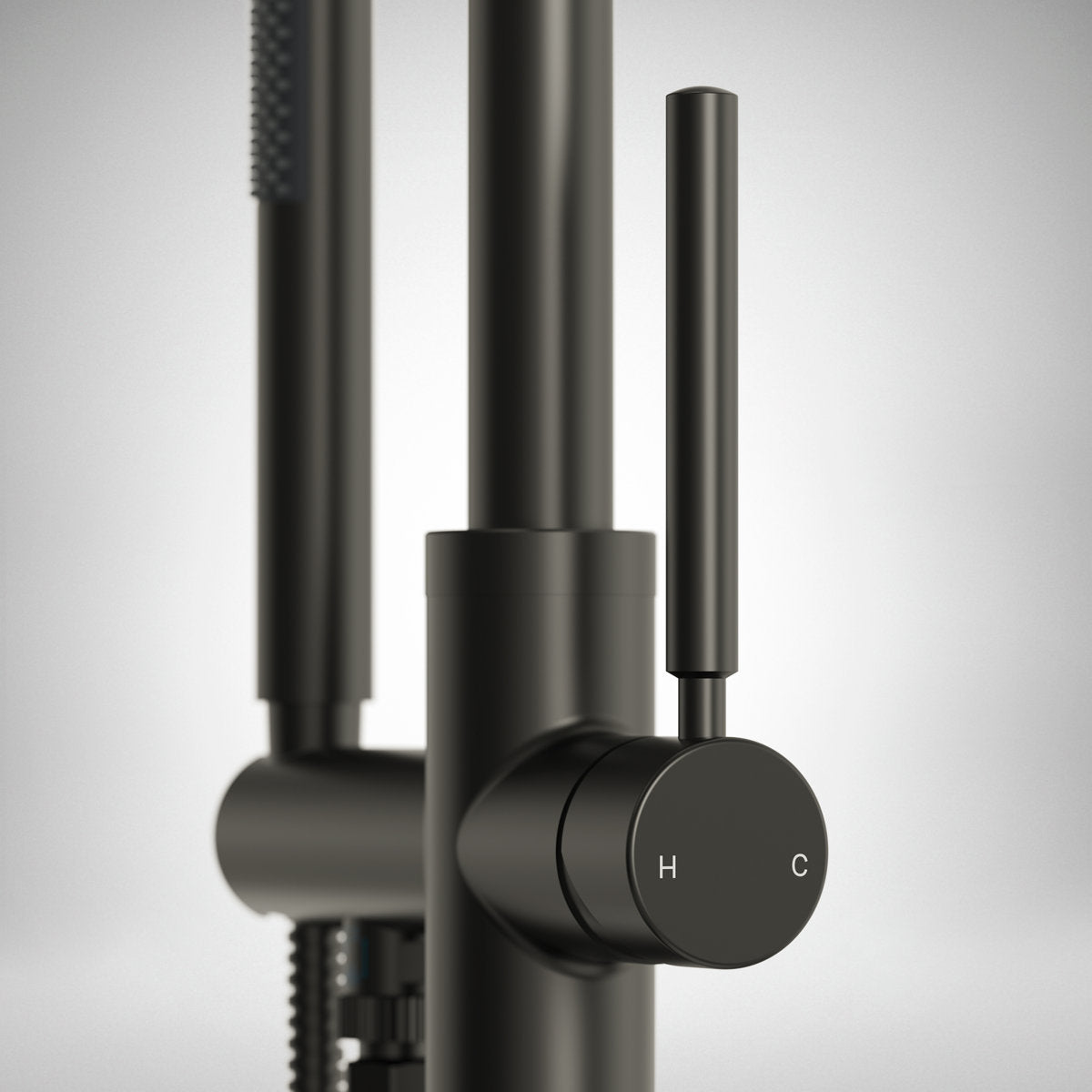 Single Handle Freestanding Tub Filler with Diverter SFS-1155-BK - Matte Black