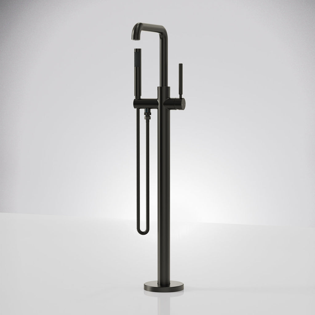 Single Handle Freestanding Tub Filler with Diverter SFS-1155-BK - Matte Black