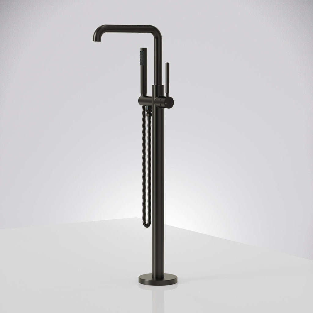Single Handle Freestanding Tub Filler with Diverter SFS-1155-BK - Matte Black