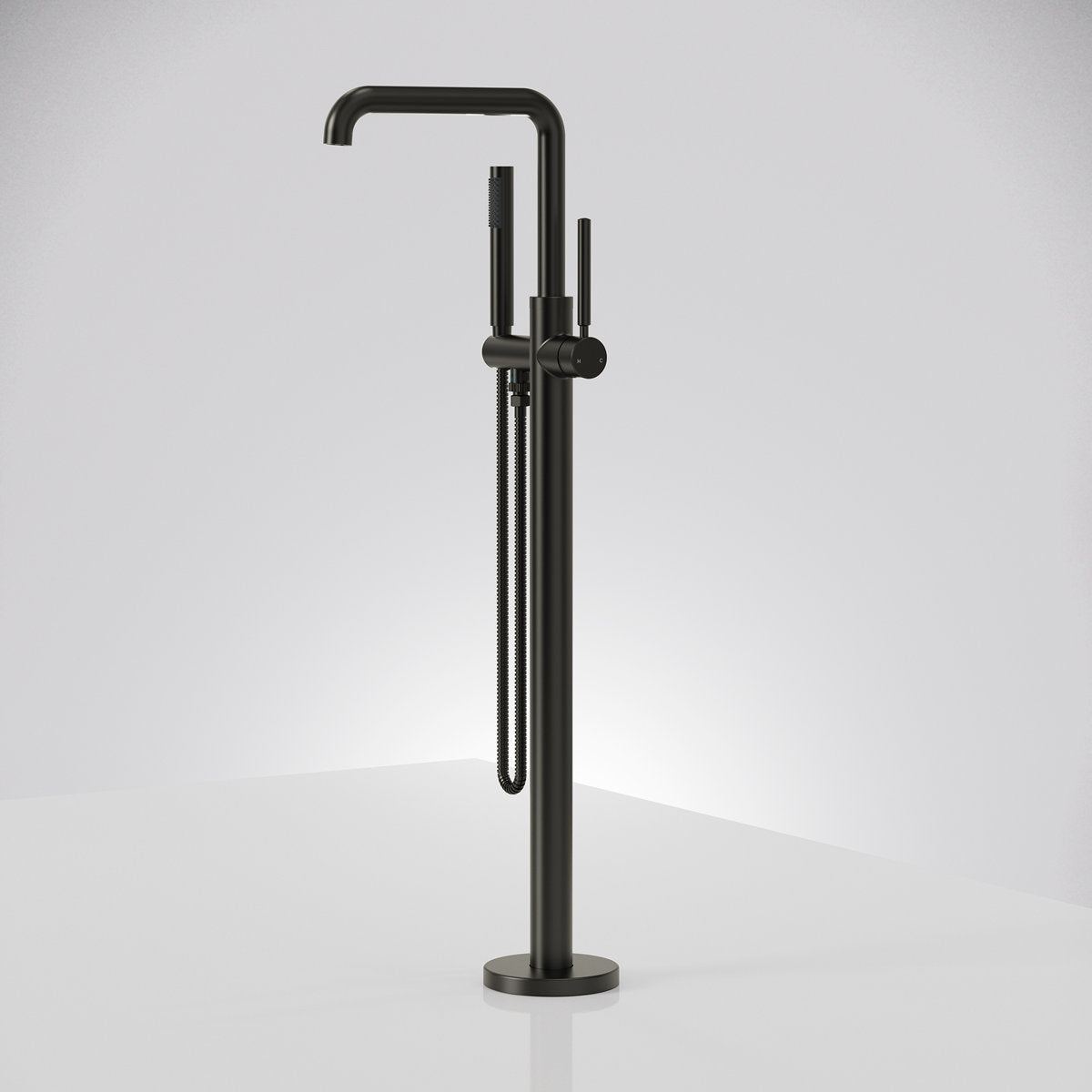 Single Handle Freestanding Tub Filler with Diverter SFS-1155-BK - Matte Black