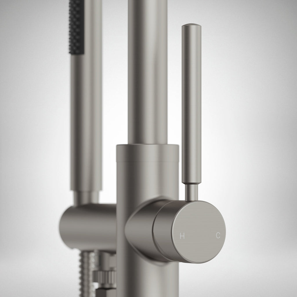 Single Handle Freestanding Tub Filler with Diverter SFS-1155-NK - Brushed Nickel