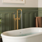 Single Handle Freestanding Tub Filler with Diverter SFS-1155-GD - Brushed Gold