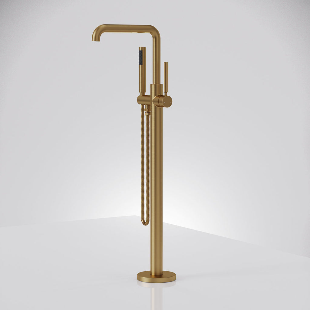 Single Handle Freestanding Tub Filler with Diverter SFS-1155-GD - Brushed Gold