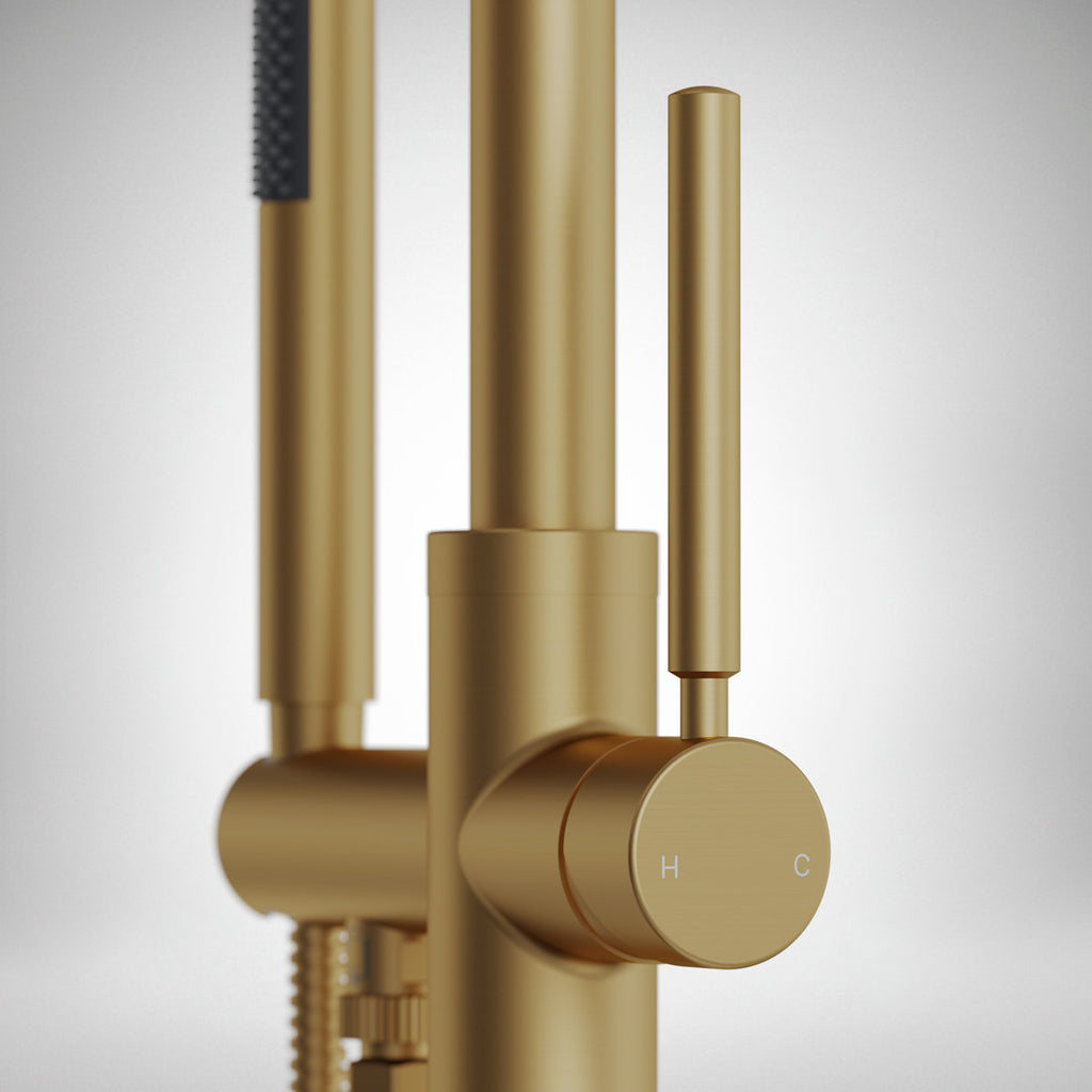 Single Handle Freestanding Tub Filler with Diverter SFS-1155-GD - Brushed Gold