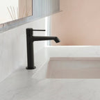 Single-Hole Single-Handle Bathroom Sink Faucet with Drain Assembly SFS-1313B-BK - Matte Black