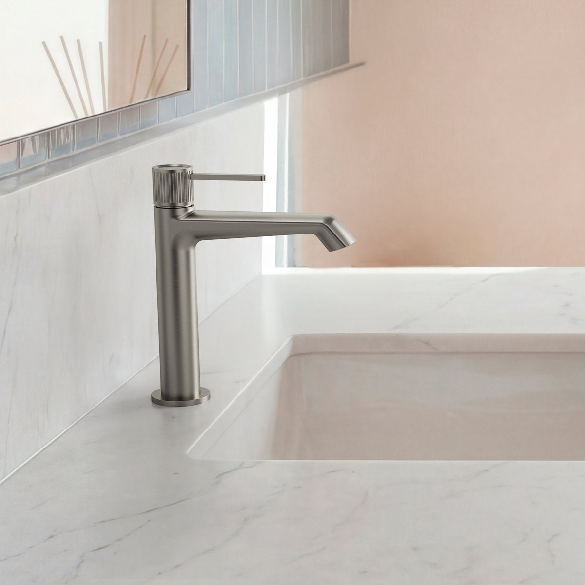 Single-Hole Single-Handle Bathroom Sink Faucet with Drain Assembly SFS-1313B-NK - Brushed Nickel