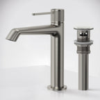 Single-Hole Single-Handle Bathroom Sink Faucet with Drain Assembly SFS-1313B-NK - Brushed Nickel