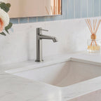 Single-Hole Single-Handle Bathroom Sink Faucet with Drain Assembly SFS-1313B-NK - Brushed Nickel