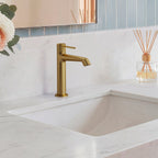Single-Hole Single-Handle Bathroom Sink Faucet with Drain Assembly SFS-1313B-GD - Brushed Gold