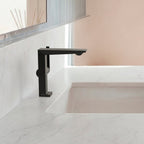 Single Hole Bathroom Faucet with Drain Assembly, Single Handle Bathroom Sink Faucet SFS-1304B-BK - Matte Black