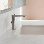 Single Hole Bathroom Faucet with Drain Assembly, Single Handle Bathroom Sink Faucet SFS-1304B-NK - Brushed Nickel