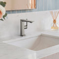 Single Hole Bathroom Faucet with Drain Assembly, Single Handle Bathroom Sink Faucet SFS-1304B-NK - Brushed Nickel