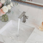 Single Hole Bathroom Faucet with Drain Assembly, Single Handle Bathroom Sink Faucet SFS-1304B-NK - Brushed Nickel