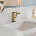 Single Hole Bathroom Faucet with Drain Assembly, Single Handle Bathroom Sink Faucet SFS-1304B-GD - Brushed Gold