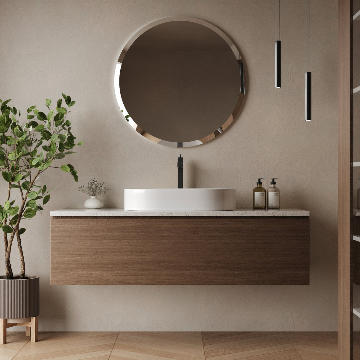 Single Hole Vessel Bathroom Faucet with Drain Assembly, Single Handle Vessel Bathroom Sink Faucet SFS-1312B-BK - Matte Black