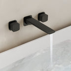 2-Handle Wall Mounted Roman Tub Faucet with Rough-In Valve SFS-1315T-BK - Matte Black