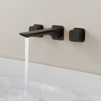 2-Handle Wall Mounted Roman Tub Faucet with Rough-In Valve SFS-1315T-BK - Matte Black