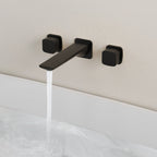 2-Handle Wall Mounted Roman Tub Faucet with Rough-In Valve SFS-1315T-BK - Matte Black