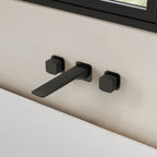 2-Handle Wall Mounted Roman Tub Faucet with Rough-In Valve SFS-1315T-BK - Matte Black
