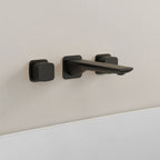 2-Handle Wall Mounted Roman Tub Faucet with Rough-In Valve SFS-1315T-BK - Matte Black