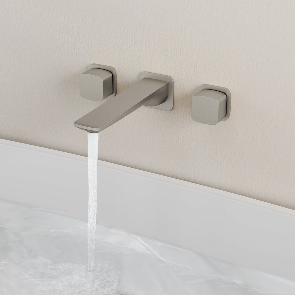 2-Handle Wall Mounted Roman Tub Faucet with Rough-In Valve SFS-1315T-NK - Brushed Nickel