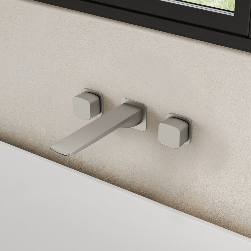 2-Handle Wall Mounted Roman Tub Faucet with Rough-In Valve SFS-1315T-NK - Brushed Nickel