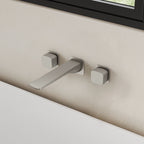 2-Handle Wall Mounted Roman Tub Faucet with Rough-In Valve SFS-1315T-NK - Brushed Nickel