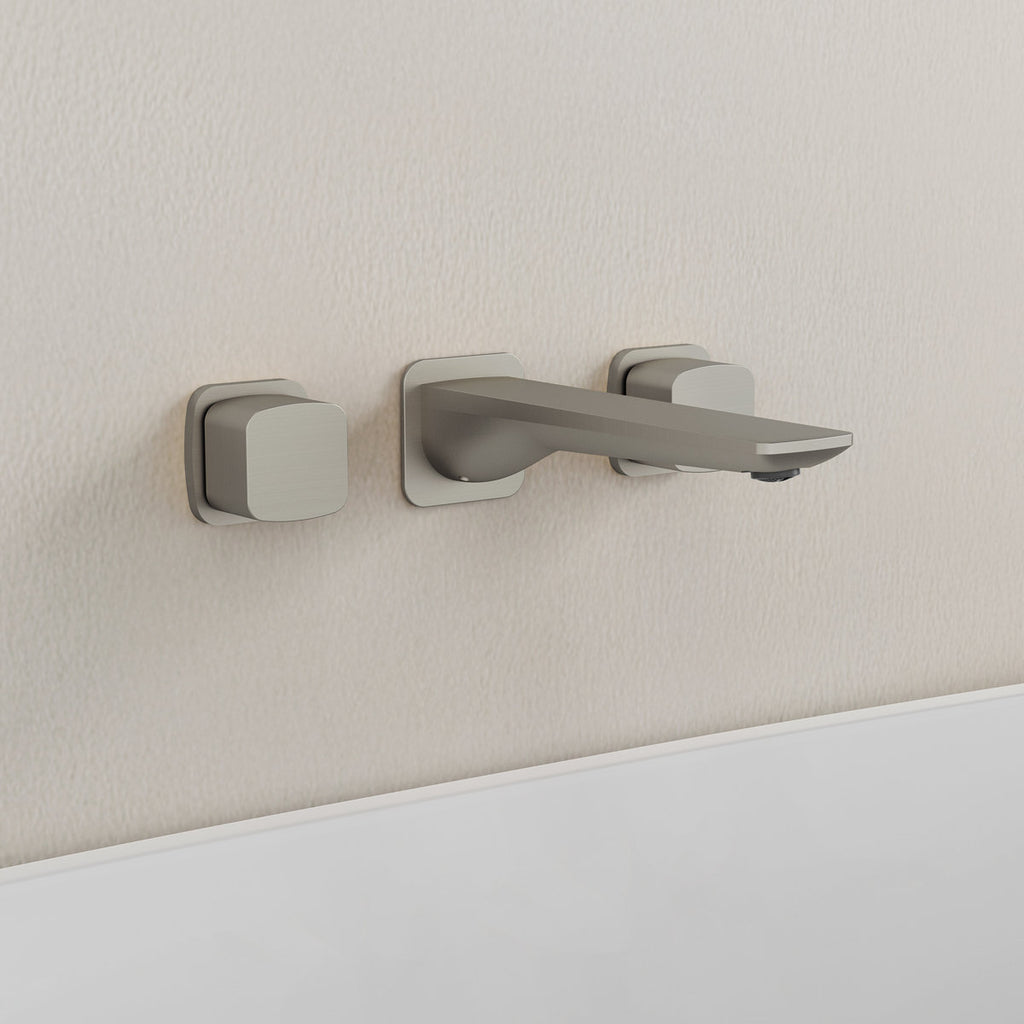 2-Handle Wall Mounted Roman Tub Faucet with Rough-In Valve SFS-1315T-NK - Brushed Nickel