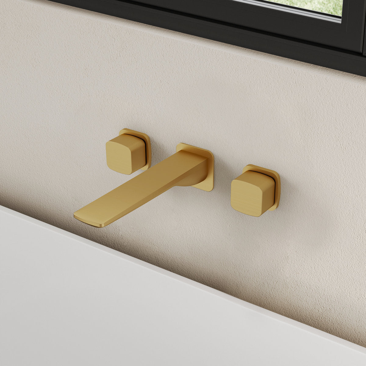 2-Handle Wall Mounted Roman Tub Faucet with Rough-In Valve SFS-1315T-GD - Brushed Gold