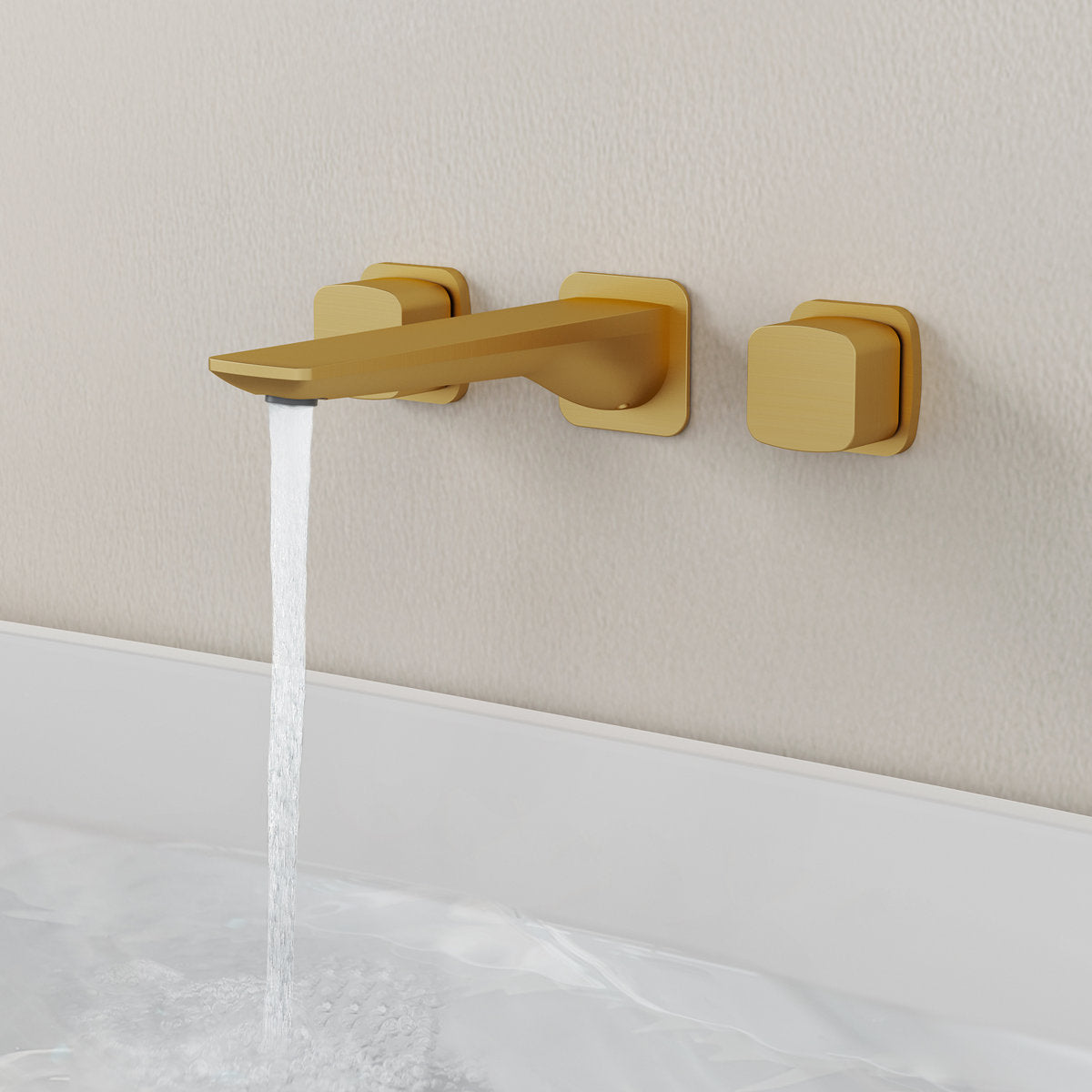 2-Handle Wall Mounted Roman Tub Faucet with Rough-In Valve SFS-1315T-GD - Brushed Gold