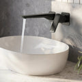 Wall Mounted Bathroom Faucet, Single-handle Bathroom Sink Faucet with Drain Assembly SFS-1317B-BK - Matte Black