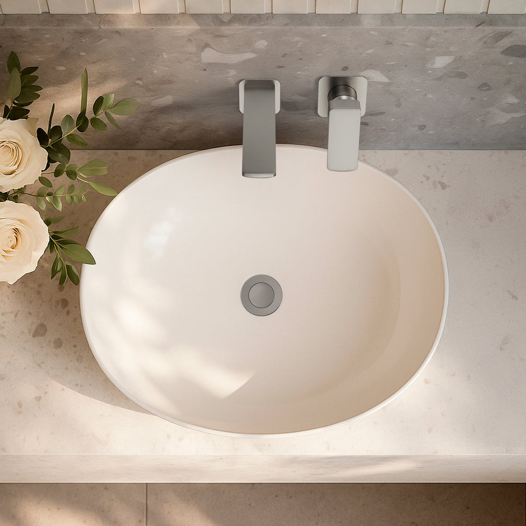 Wall Mounted Bathroom Faucet, Single-handle Bathroom Sink Faucet with Drain Assembly SFS-1317B-NK - Brushed Nickel