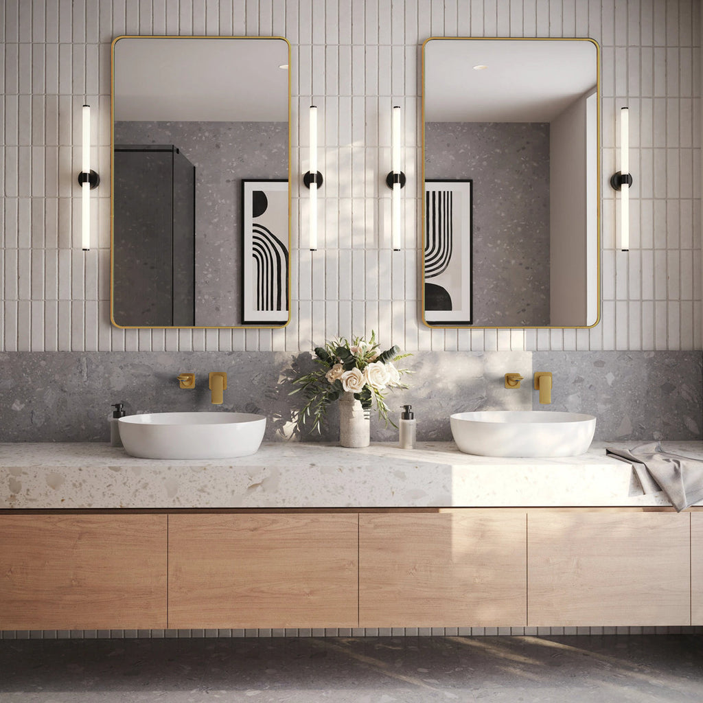 Wall Mounted Bathroom Faucet, Single-handle Bathroom Sink Faucet with Drain Assembly SFS-1317B-GD - Brushed Gold