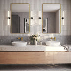 Wall Mounted Bathroom Faucet, Single-handle Bathroom Sink Faucet with Drain Assembly SFS-1317B-GD - Brushed Gold