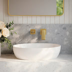 Wall Mounted Bathroom Faucet, Single-handle Bathroom Sink Faucet with Drain Assembly SFS-1317B-GD - Brushed Gold