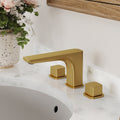 Widespread Bathroom Faucet 3 Hole, 2-handle Bathroom Sink Faucet with Drain Assembly SFS-1316B-GD - Brushed Gold