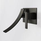 Wall Mounted Bathroom Sink Faucet, Single-handle Bathroom Faucet with Drain Assembly SFS-1305B-BK - Matte Black