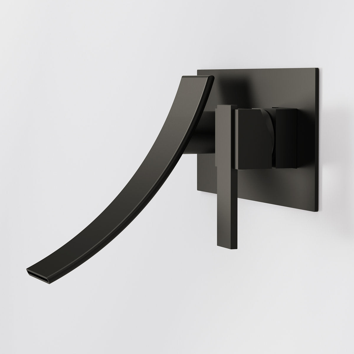 Wall Mounted Bathroom Sink Faucet, Single-handle Bathroom Faucet with Drain Assembly SFS-1305B-BK - Matte Black