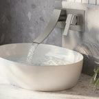 Wall Mounted Bathroom Faucet, Single-handle Bathroom Sink Faucet with Drain Assembly SFS-1305B-NK - Brushed Nickel
