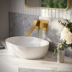 Wall Mounted Bathroom Faucet, Single-handle Bathroom Sink Faucet with Drain Assembly SFS-1305B-GD - Brushed Gold