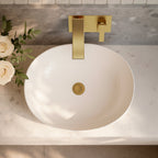 Wall Mounted Bathroom Faucet, Single-handle Bathroom Sink Faucet with Drain Assembly SFS-1305B-GD - Brushed Gold