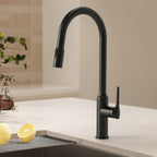 Dual-Function Single-Handle Pull-Down Kitchen Faucet with Swivel Spout SFS-1297K-BK - Matte Black