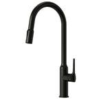 Dual-Function Single-Handle Pull-Down Kitchen Faucet with Swivel Spout SFS-1297K-BK - Matte Black