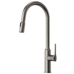 Dual-Function Single-Handle Pull-Down Kitchen Faucet with Swivel Spout SFS-1297K-SS - Stainless Steel