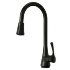 Pull Down Kitchen Sink Faucet, Single Handle Kitchen Faucet with Swivel Spout SFS-1298K-BK - Matte Black