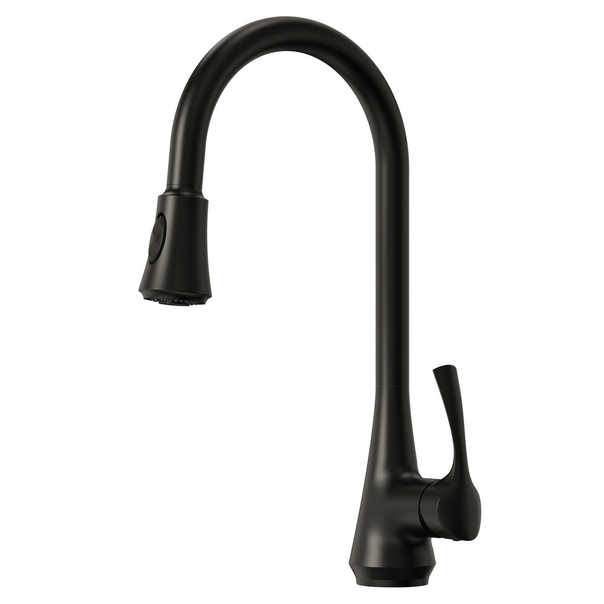 Pull Down Kitchen Sink Faucet, Single Handle Kitchen Faucet with Swivel Spout SFS-1298K-BK - Matte Black