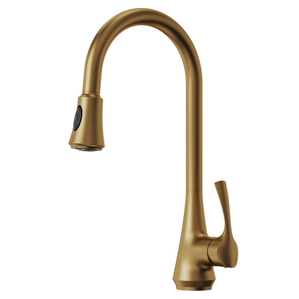Pull Down Kitchen Sink Faucet, Single Handle Kitchen Faucet with Swivel Spout SFS-1298K-GD - Brushed Gold