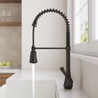 Commercial-Style 2-Function Pull-Down Single-Handle Kitchen Faucet SFS-1299K-BK - Matte Black