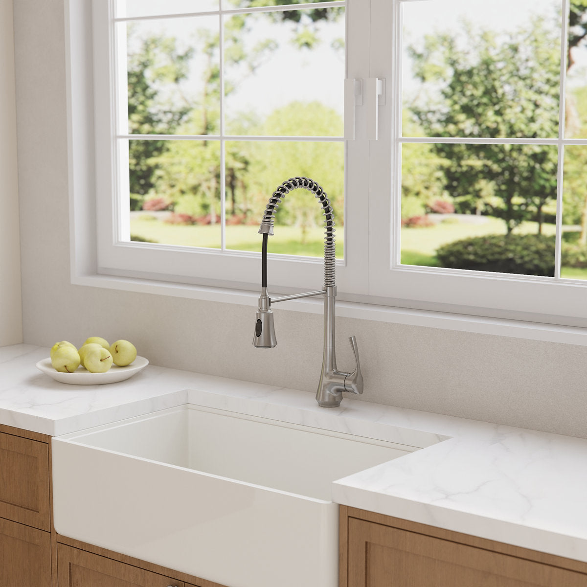 Commercial-Style 2-Function Pull-Down Single-Handle Kitchen Faucet SFS-1299K-SS - Stainless Steel